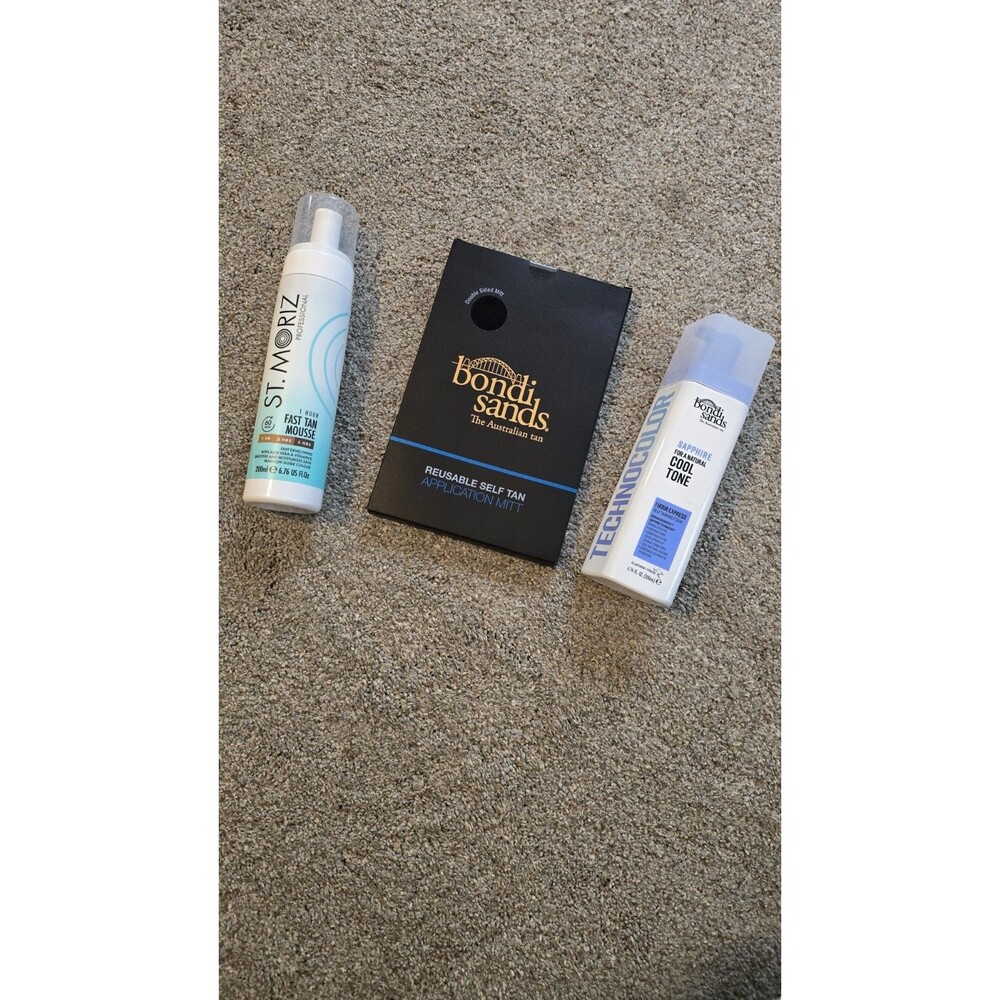 Bondi Sands Technocolor Express Foam,Reusable Mitt&St.Moriz Mousse FullSz*NEW*